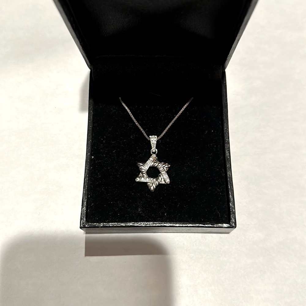 New Silver 925 Star David chain